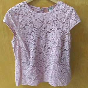 Liz Claiborne Pink Floral Lace Top w/matching cami